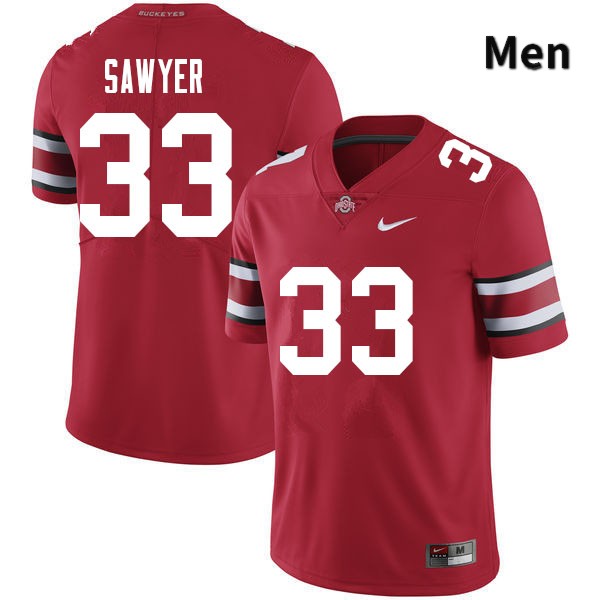 Ohio State Buckeyes Jack Sawyer Men's #33 Red Authentic Stitched College Football Jersey